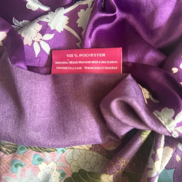 Peacock Floral Vibrant Purple  Kimono Size S/M - Picture 9 of 9